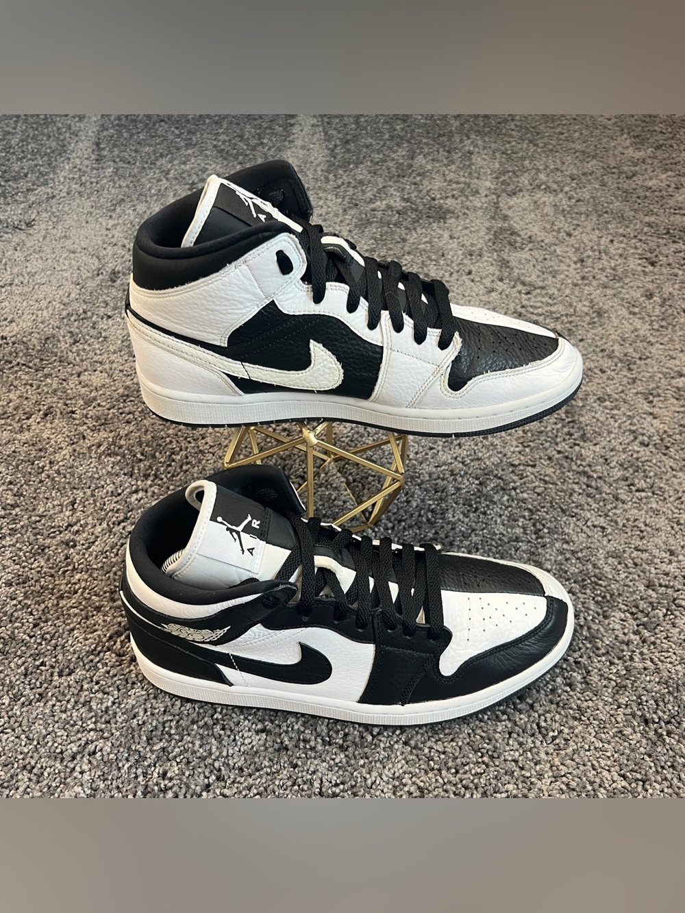 Jordan 1 Mid Split Shoes Women’s Size 10.5 Men’s 9 Black White DR0501-101 Nike